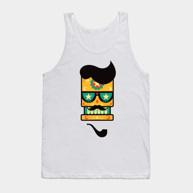 Sugar Skull Hipster Style Tank Top by NiceIO